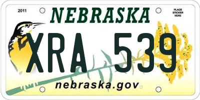 NE license plate XRA539