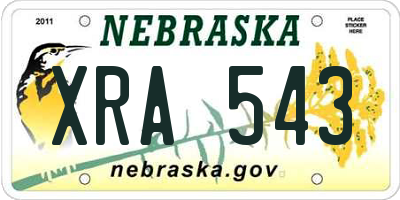 NE license plate XRA543
