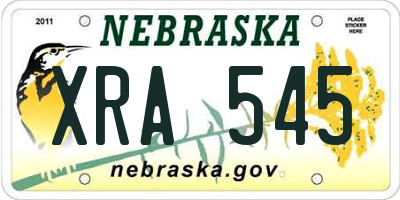 NE license plate XRA545