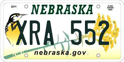 NE license plate XRA552