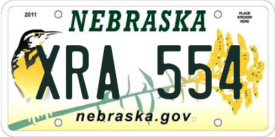 NE license plate XRA554
