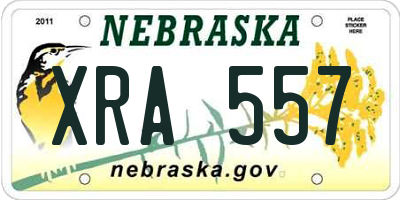 NE license plate XRA557