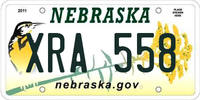 NE license plate XRA558