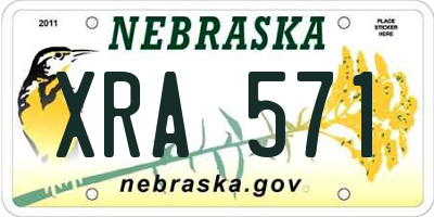 NE license plate XRA571