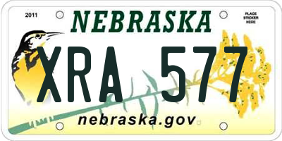 NE license plate XRA577