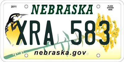 NE license plate XRA583