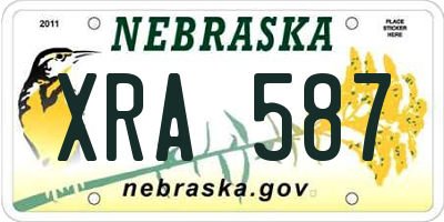 NE license plate XRA587