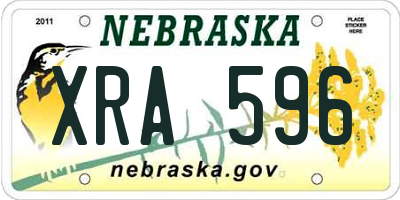 NE license plate XRA596