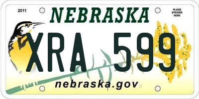 NE license plate XRA599