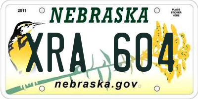 NE license plate XRA604