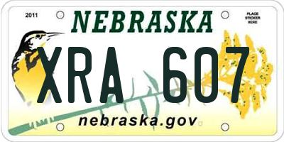 NE license plate XRA607