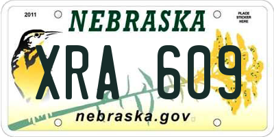 NE license plate XRA609