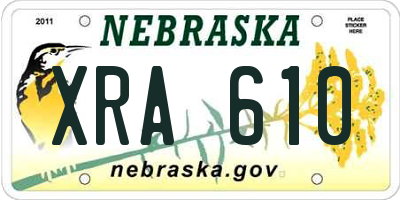 NE license plate XRA610