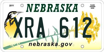 NE license plate XRA612