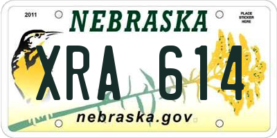NE license plate XRA614