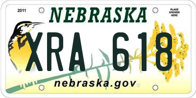 NE license plate XRA618