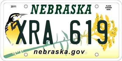 NE license plate XRA619