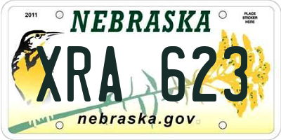 NE license plate XRA623