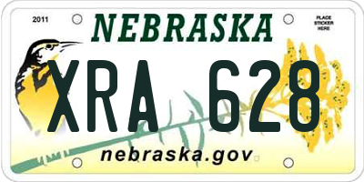 NE license plate XRA628