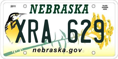 NE license plate XRA629