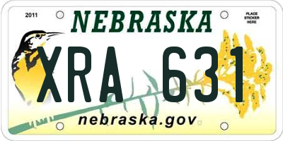 NE license plate XRA631