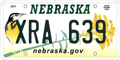 NE license plate XRA639