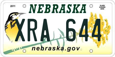 NE license plate XRA644