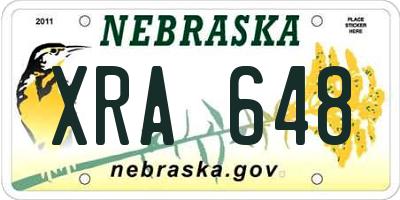 NE license plate XRA648