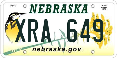 NE license plate XRA649