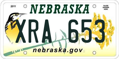NE license plate XRA653