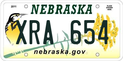 NE license plate XRA654