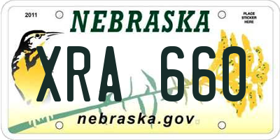NE license plate XRA660