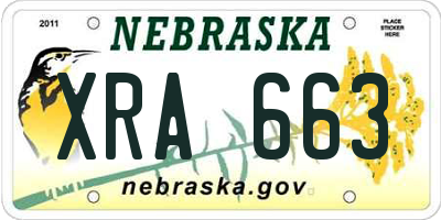 NE license plate XRA663