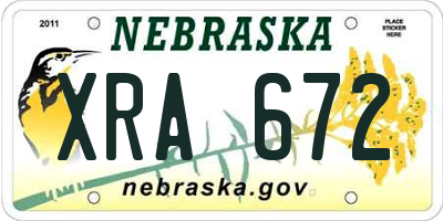 NE license plate XRA672