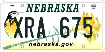 NE license plate XRA675