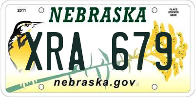 NE license plate XRA679