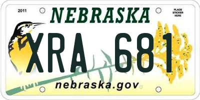 NE license plate XRA681