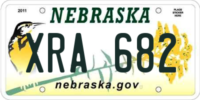 NE license plate XRA682