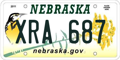 NE license plate XRA687