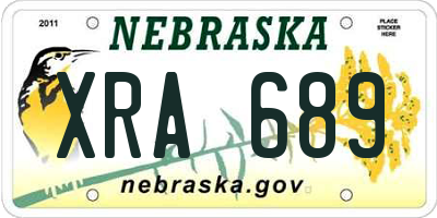 NE license plate XRA689