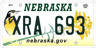 NE license plate XRA693