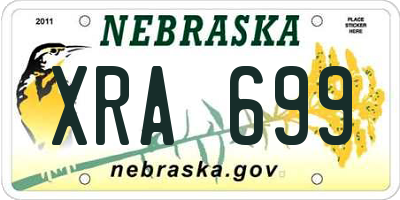 NE license plate XRA699