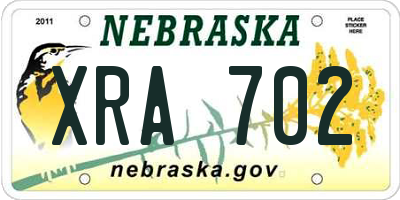 NE license plate XRA702