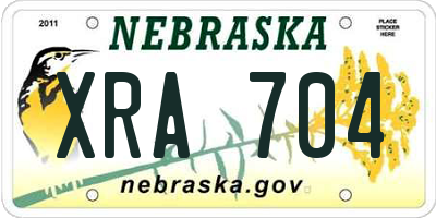 NE license plate XRA704