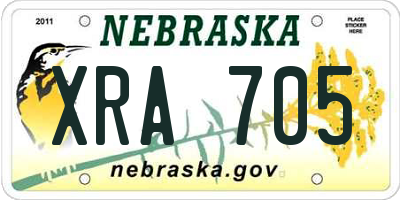 NE license plate XRA705