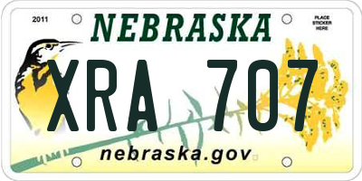 NE license plate XRA707
