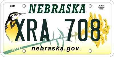NE license plate XRA708