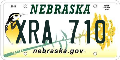 NE license plate XRA710