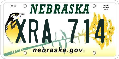 NE license plate XRA714