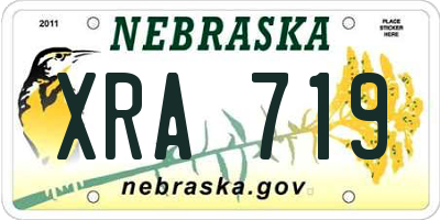 NE license plate XRA719